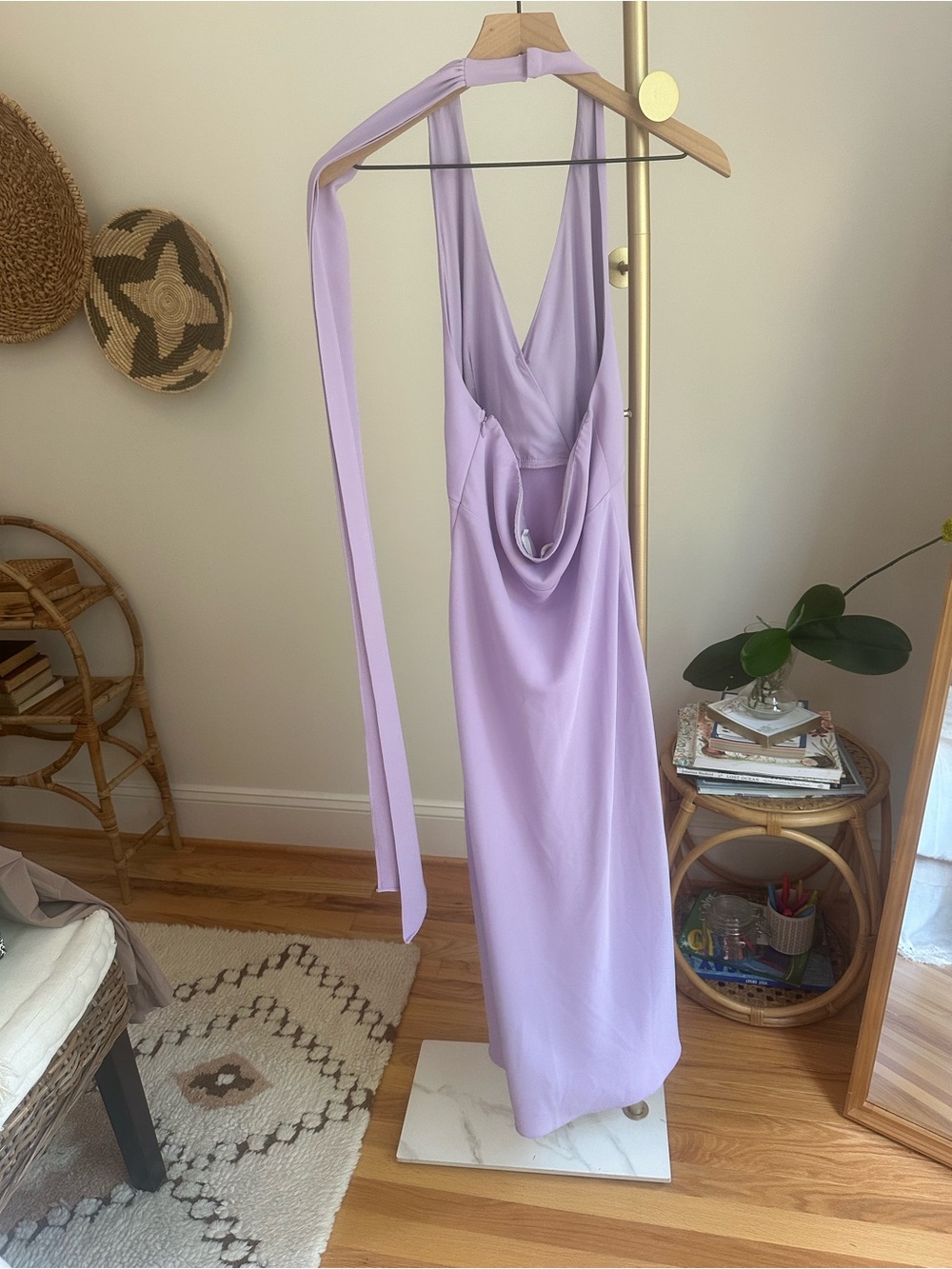 ASTR Hilaire Halter Midi Dress Size Medium Lilac - Picture 9 of 12